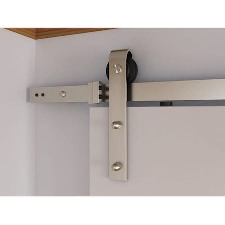 Orca Hardware 10' Flat Track Kit, Two 5' Tracks w/Connector Plate, Standard Drop Hangers, Satin Nickel Finish FTST-SN-10C